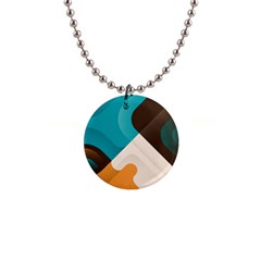 Retro Colored Abstraction Background, Creative Retro 1  Button Necklace by nateshop