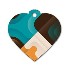 Retro Colored Abstraction Background, Creative Retro Dog Tag Heart (two Sides) by nateshop