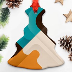 Retro Colored Abstraction Background, Creative Retro Christmas Tree Ornament (two Sides) by nateshop