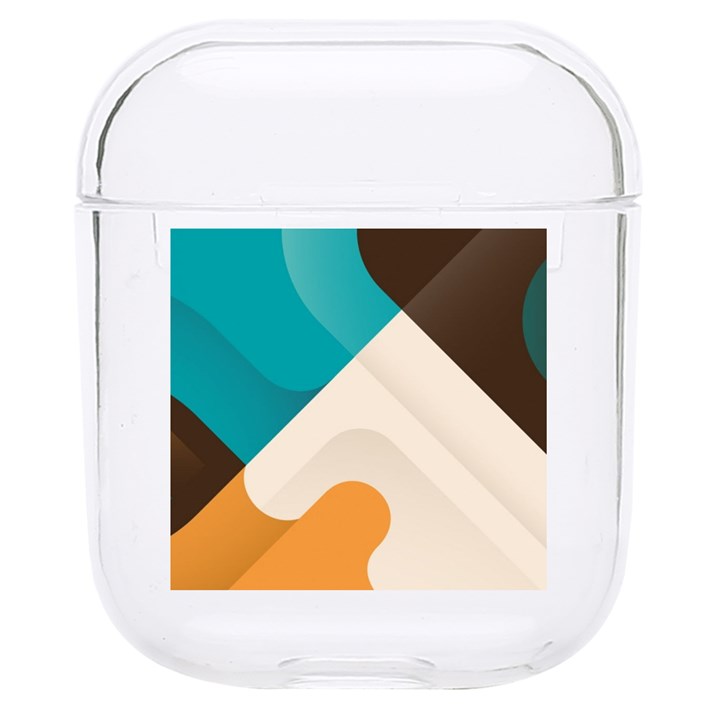 Retro Colored Abstraction Background, Creative Retro Hard PC AirPods 1/2 Case