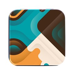 Retro Colored Abstraction Background, Creative Retro Square Metal Box (black) by nateshop