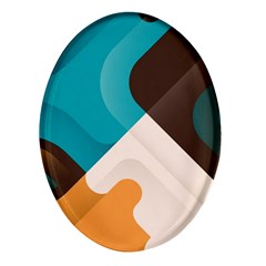 Retro Colored Abstraction Background, Creative Retro Oval Glass Fridge Magnet (4 Pack) by nateshop