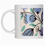 Retro Texture With Birds White Mug Left