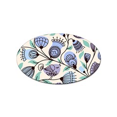 Retro Texture With Birds Sticker (oval) by nateshop