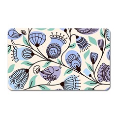 Retro Texture With Birds Magnet (rectangular)