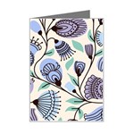 Retro Texture With Birds Mini Greeting Card Left