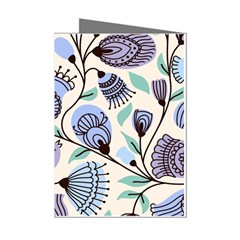 Retro Texture With Birds Mini Greeting Cards (pkg Of 8)