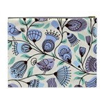 Retro Texture With Birds Cosmetic Bag (XL) Back