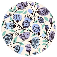 Retro Texture With Birds Uv Print Acrylic Ornament Round by nateshop