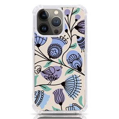 Retro Texture With Birds Iphone 13 Pro Tpu Uv Print Case by nateshop