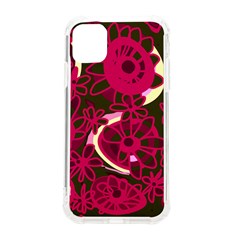 Mazipoodles Love Flowers - Green Magenta Pink Iphone 11 Tpu Uv Print Case by Mazipoodles