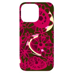 Mazipoodles Love Flowers - Green Magenta Pink Iphone 14 Pro Max Black Uv Print Case by Mazipoodles