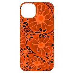 Mazipoodles Love Flowers - White Orange Too Iphone 14 Plus Black Uv Print Case by Mazipoodles