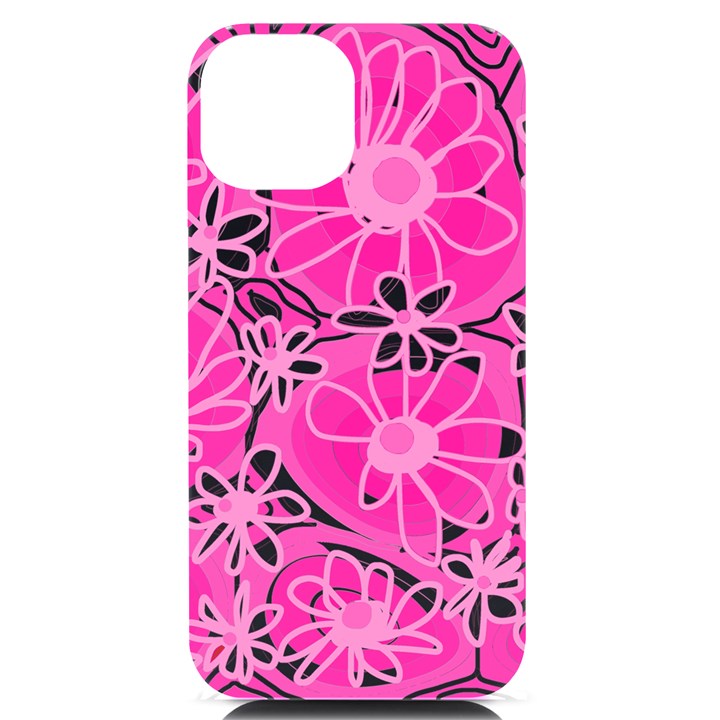 Mazipoodles Love Flowers - White Pink Too iPhone 14 Black UV Print Case