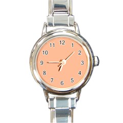 Peach Fuzz 2024 Round Italian Charm Watch by dressshop