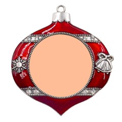 Peach Fuzz 2024 Metal Snowflake And Bell Red Ornament by dressshop