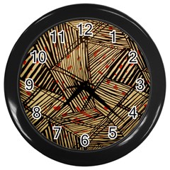 Abstract Geometric Pattern, Abstract Paper Backgrounds Wall Clock (black) by nateshop