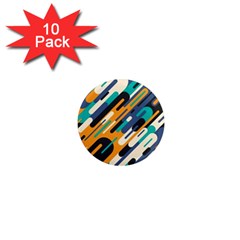 Abstract Rays, Material Design, Colorful Lines, Geometric 1  Mini Magnet (10 Pack)  by nateshop