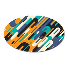 Abstract Rays, Material Design, Colorful Lines, Geometric Oval Magnet by nateshop