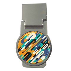 Abstract Rays, Material Design, Colorful Lines, Geometric Money Clips (round)  by nateshop