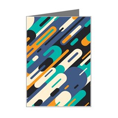 Abstract Rays, Material Design, Colorful Lines, Geometric Mini Greeting Card by nateshop