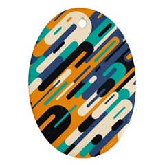 Abstract Rays, Material Design, Colorful Lines, Geometric Oval Ornament (two Sides) by nateshop