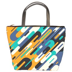 Abstract Rays, Material Design, Colorful Lines, Geometric Bucket Bag by nateshop