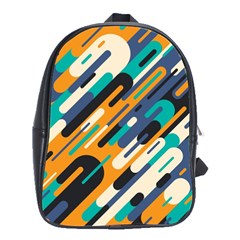 Abstract Rays, Material Design, Colorful Lines, Geometric School Bag (large) by nateshop