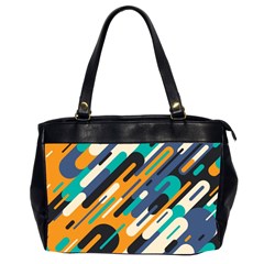 Abstract Rays, Material Design, Colorful Lines, Geometric Oversize Office Handbag (2 Sides) by nateshop