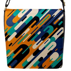 Abstract Rays, Material Design, Colorful Lines, Geometric Flap Closure Messenger Bag (s) by nateshop