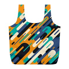 Abstract Rays, Material Design, Colorful Lines, Geometric Full Print Recycle Bag (l) by nateshop