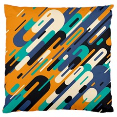 Abstract Rays, Material Design, Colorful Lines, Geometric Standard Premium Plush Fleece Cushion Case (two Sides) by nateshop