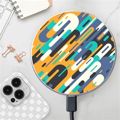 Abstract Rays, Material Design, Colorful Lines, Geometric Wireless Fast Charger(white) by nateshop