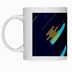 Blue Background Geometric Abstrac White Mug by nateshop