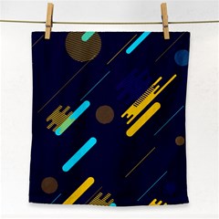 Blue Background Geometric Abstrac Face Towel by nateshop