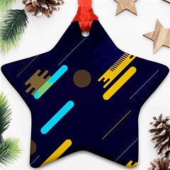 Blue Background Geometric Abstrac Star Ornament (two Sides) by nateshop