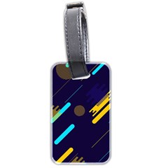 Blue Background Geometric Abstrac Luggage Tag (two Sides)