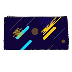 Blue Background Geometric Abstrac Pencil Case by nateshop