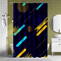 Blue Background Geometric Abstrac Shower Curtain 48  X 72  (small)  by nateshop