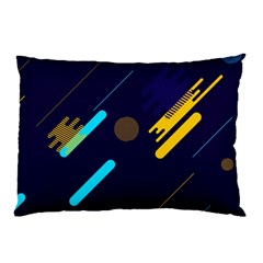 Blue Background Geometric Abstrac Pillow Case (two Sides) by nateshop