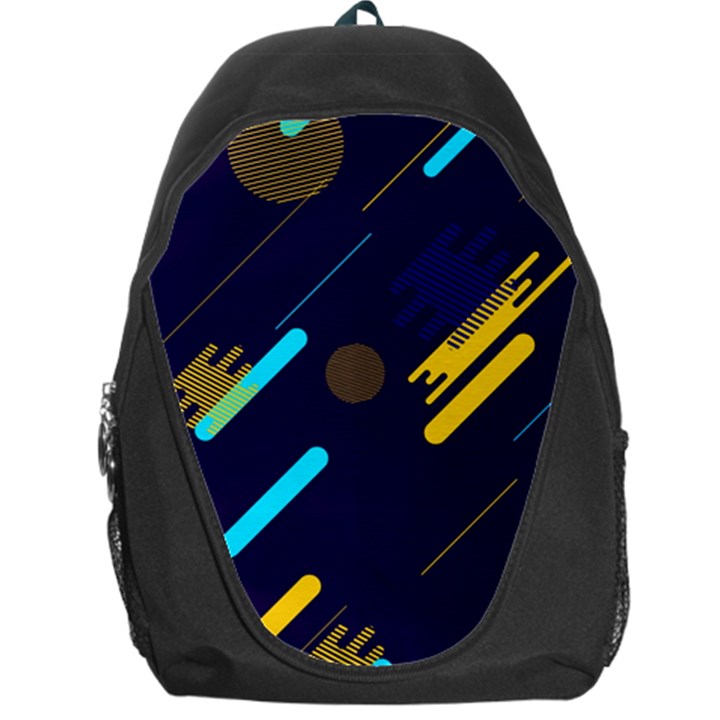 Blue Background Geometric Abstrac Backpack Bag