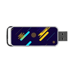 Blue Background Geometric Abstrac Portable Usb Flash (two Sides) by nateshop