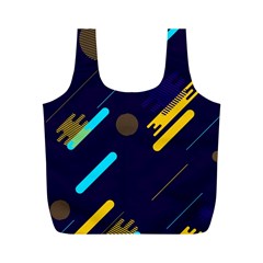 Blue Background Geometric Abstrac Full Print Recycle Bag (m) by nateshop