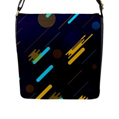 Blue Background Geometric Abstrac Flap Closure Messenger Bag (l) by nateshop