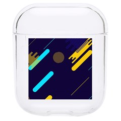 Blue Background Geometric Abstrac Hard Pc Airpods 1/2 Case by nateshop