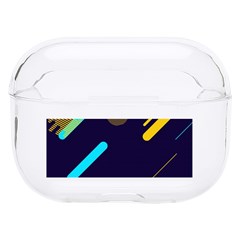 Blue Background Geometric Abstrac Hard Pc Airpods Pro Case by nateshop