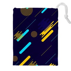 Blue Background Geometric Abstrac Drawstring Pouch (5xl) by nateshop