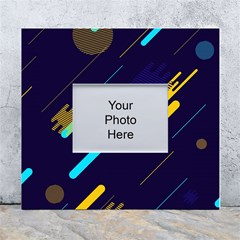 Blue Background Geometric Abstrac White Wall Photo Frame 5  X 7  by nateshop