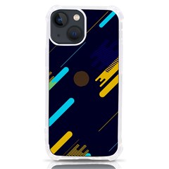 Blue Background Geometric Abstrac Iphone 13 Mini Tpu Uv Print Case by nateshop