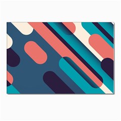 Blue Geometric Background, Abstract Lines Background Postcard 4 x 6  (pkg Of 10) by nateshop